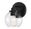 Carson Matte Black 1-Light Wall Sconce with Clear Glass Shade