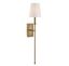 Monroe Elegance Warm Brass Outdoor Wall Sconce with White Shade