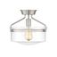 Brushed Nickel Clear Glass Semi-Flush Mount Light