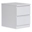 White Woodgrain 2-Drawer Nightstand with Metal Slides