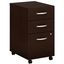 Mocha Cherry 3-Drawer Mobile Pedestal File Cabinet with Key Lock