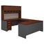 Hansen Cherry and Graphite Gray U-Shaped Executive Desk with Hutch