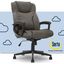 Gray High-Back Leather Executive Swivel Office Chair