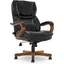 Ergonomic High-Back Swivel Executive Chair in Black Bonded Leather