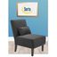 Charcoal Faux Leather Slipper Chair with Manufactured Wood Frame