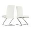 Z-Base White Faux Leather & Chrome Dining Chair Set