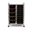 Black and Chrome 15-Drawer Mobile Organizer Cart