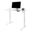 White Adjustable Height Glass Standing Desk with USB Ports and Drawer