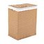 Tan Rectangular Wicker Collapsible Laundry Hamper with Lid