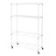 White Adjustable 4-Tier Steel Wire Shelving Unit with Wheels