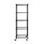 Black Adjustable 5-Tier Steel Wire Shelving Unit with Wheels