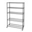 Black Adjustable 5-Tier Steel Wire Shelving Unit with Wheels