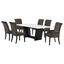 Sherry 7-Piece White Marble Top Dining Set with Brown Velvet Chairs