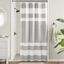 Grey and White Waffle Weave Fabric Shower Curtain