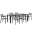 Maine 7-Piece Brown and Gray Outdoor Dining Set