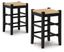 Black Woven Wicker and Wood Counter Stool, 24"