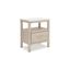 Light Brown and White 1-Drawer Nightstand with Marble Top