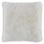 White Faux Rabbit Fur Square Accent Pillow, 20 x 20 Inches