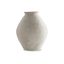 Beige Ribbed Polyresin 12" Contemporary Vase