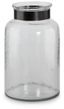 Clear Glass Vase with Pewter Metal Accent, 11 Inch