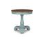 Antiqued Gray and Brown Round Wood Accent Table