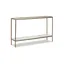 Transitional Gold Metal & Glass Console Table with Marble Shelf