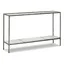 Gray Metal and Glass Console Table with Marble Shelf