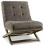 Taupe Contemporary 28" Faux Leather Accent Chair