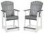 Gray and White Transitional Outdoor Counter Stools Set