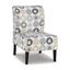 Bohemian Gray-Tan Armless Accent Chair with Sunburst Pattern