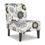 Triptis Floral Armless Accent Chair in Blue, Gray, and Beige