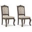 Charmond Traditional Upholstered Side Chair in Dark Brown Oak