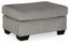 Gray Chenille Contemporary Ottoman with Faux Wood Feet