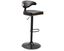 Tall Black Adjustable Swivel Barstool with Leather Seat