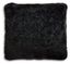 Black Faux Rabbit Fur Square Accent Pillow 20 x 20 Inches