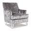 Contemporary Pewter Velvet Accent Chair with Acrylic Legs