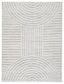 Gray and Cream Geometric 5' x 7' Stain-Resistant Rug