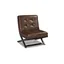 Traditional Brown Faux Leather and Wood Accent Chair