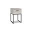 Beige and Black Oak Grain 1-Drawer Nightstand