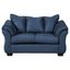 67" Blue Fabric Contemporary Loveseat with Pillow-top Arms