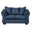 67" Blue Fabric Contemporary Loveseat with Pillow-top Arms