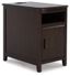 Dark Brown Mindi Wood Rectangular End Table with Storage