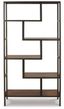 Frankwell Industrial Black and Brown Geometric 5-Shelf Bookcase