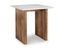 Light Brown and White Mango Wood End Table with Marble Top