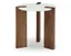 Round White Marble and Brown Wood End Table