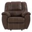 Walnut Brown Faux Leather Recliner with Metal Frame