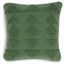 Green Handwoven Geometric 16" Square Indoor/Outdoor Pillow