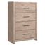 Senniberg Light Brown and White Four Drawer Chest with Faux Marble Top