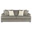 Soletren Ash Gray Microfiber Stationary Sofa with Accent Pillows