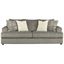 Soletren Ash Gray Microfiber Stationary Sofa with Accent Pillows